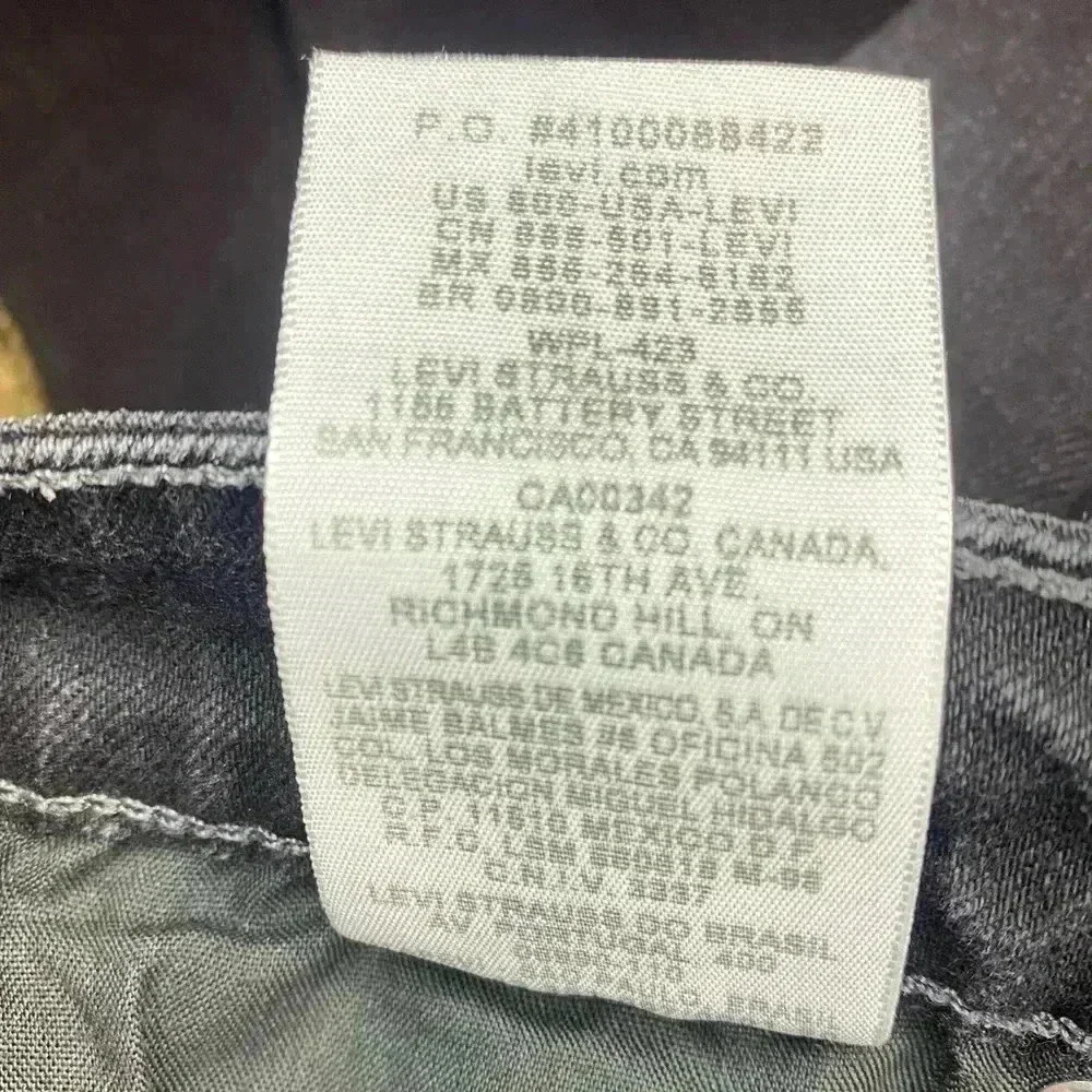 Women’s Levi Strauss Black Mid Rise Skinny Jeans Black Tab - Picture 5 of 7